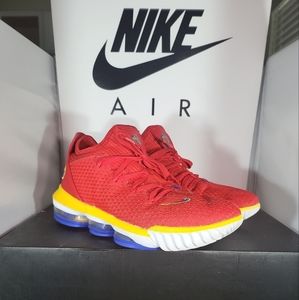 Size 7.5- Nike LeBron XVI 16 Low SuperBron University Red Varsity Royal White.Si